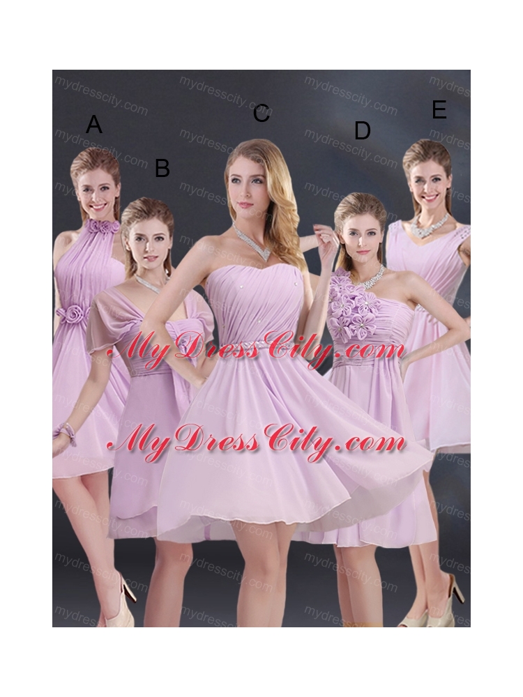 2015 Romantic Hand Made Flowers Sweetheart Bridesmaid Dress with Ruching