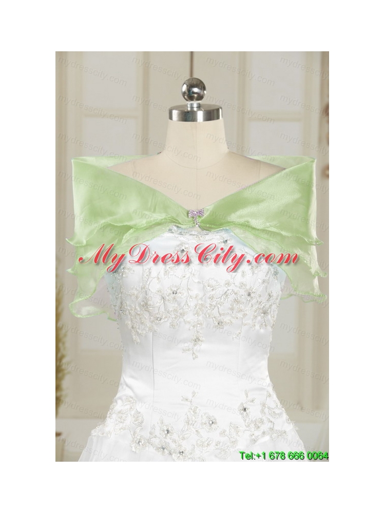 2015 Sweetheart Beading Quinceanera Dress in Yellow Green