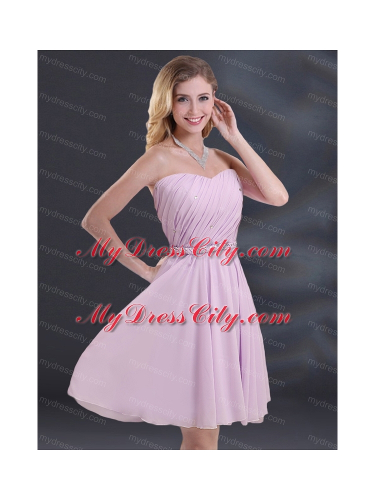 A Line Sweetheart Bridesmaid Dress with Ruhing and Belt