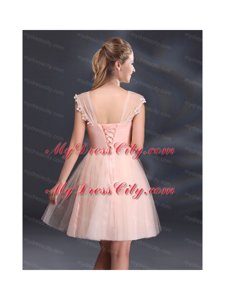 A Line Tulle 2015 Sturning Bridesmaid Dresses with Straps