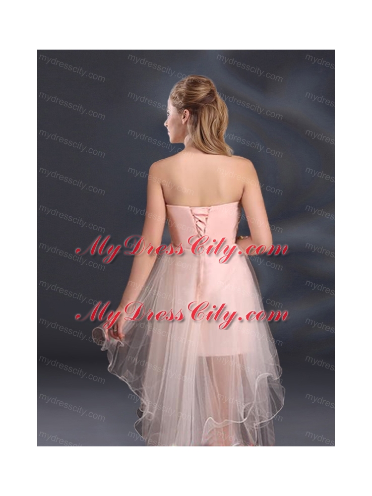 Appliques Strapless Ruffles Organza 2015 Sturning Bridesmaid Dresses