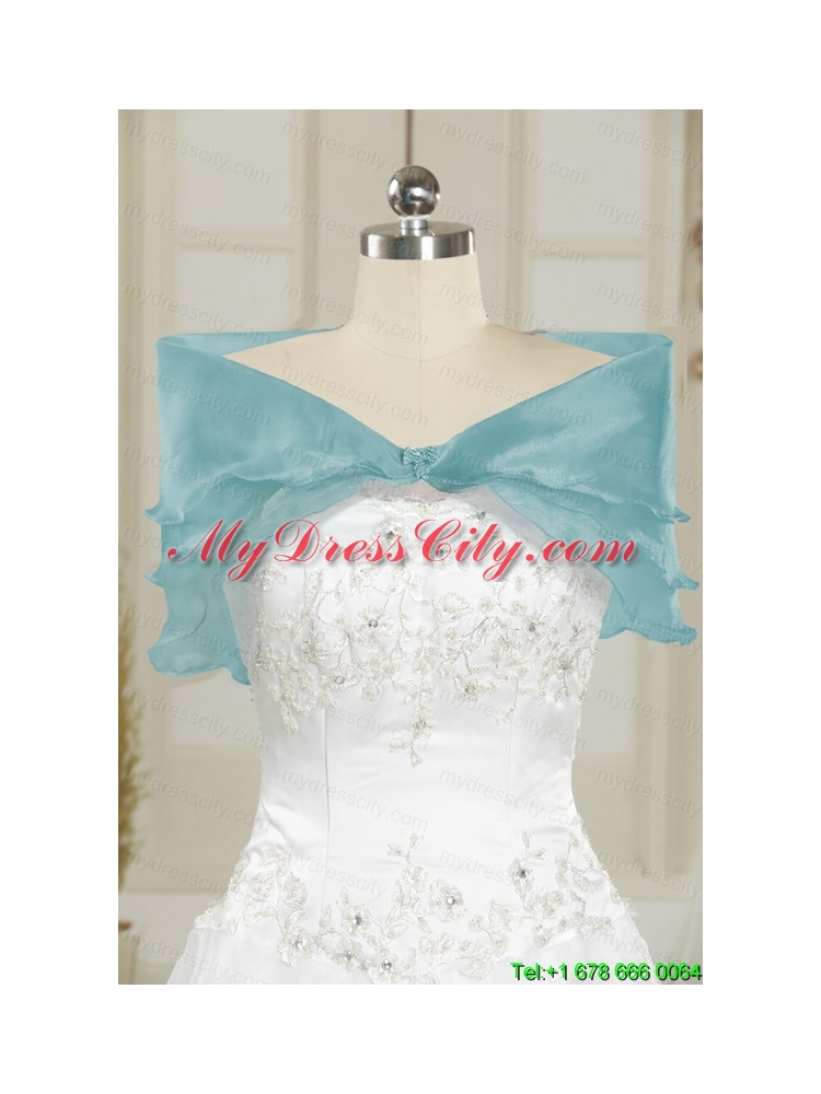 Beading and Ruffles Pretty Quinceanera Dresses in Turquoise for 2015