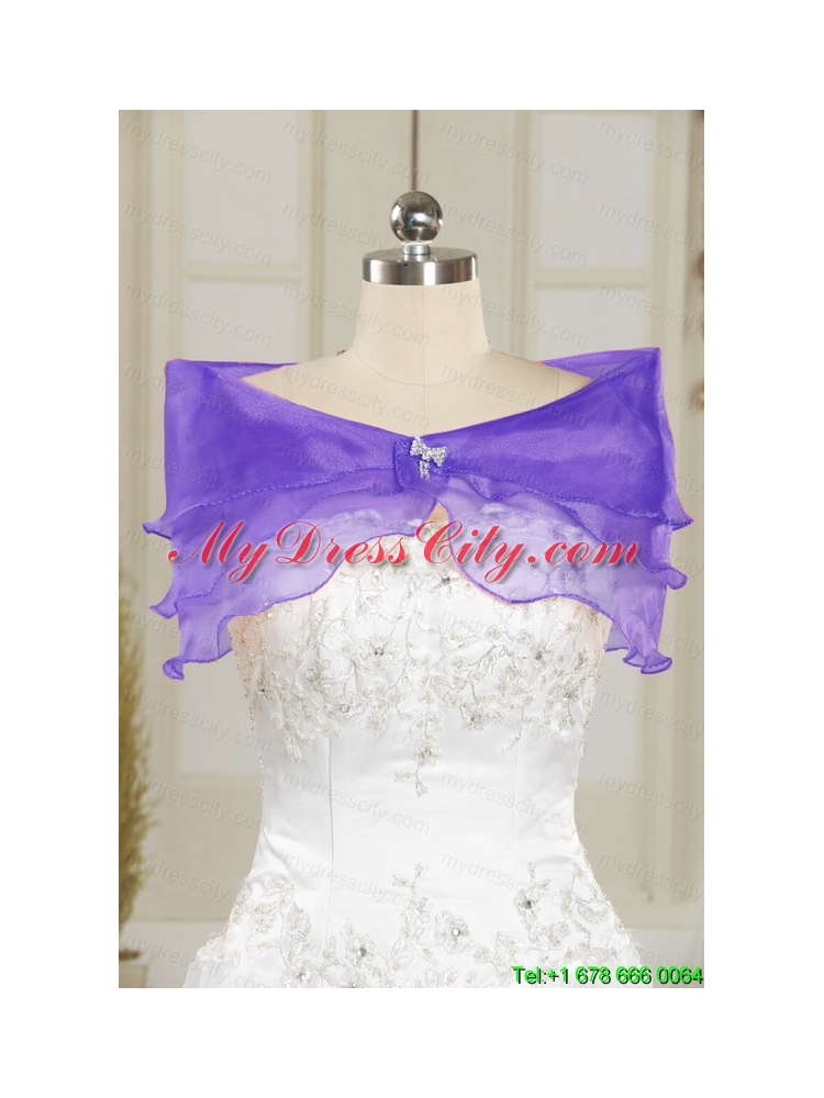 Elegant Sweetheart Appliques Purple Quinceanera Dress for 2015