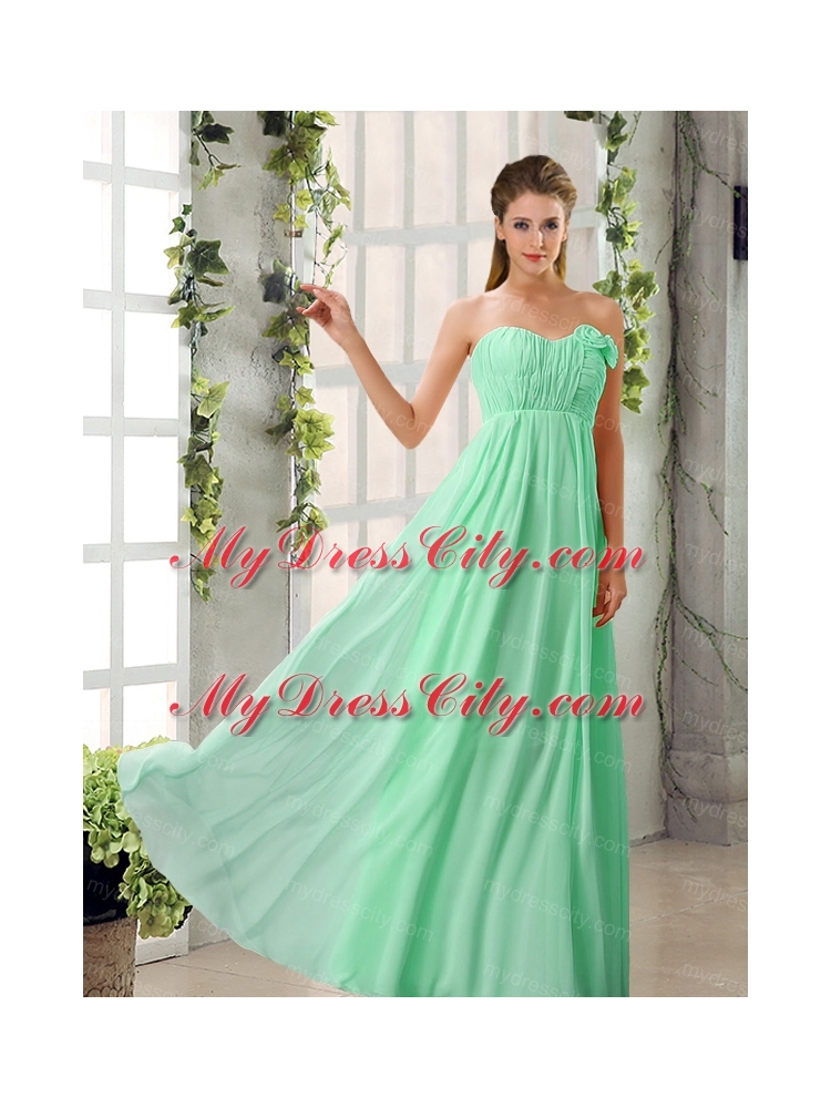 Empire V Neck Ruching Chiffon Bridesmaid Dresses with Cap Sleeves