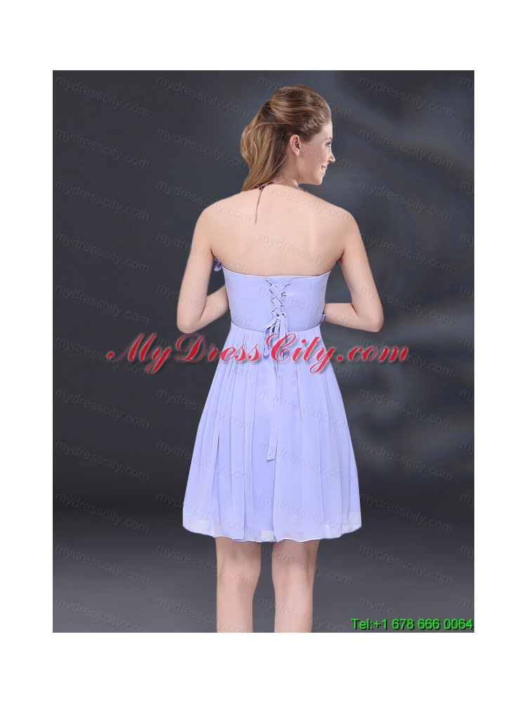 Lavender A Line Strapless Mother Dress with Bowknot