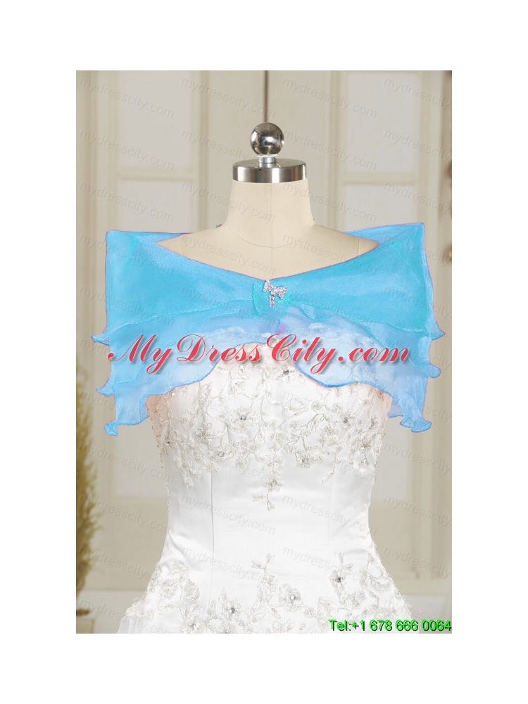 2015 Fashionable Sweetheart Beading Quinceanera Dress in Aqua Blue