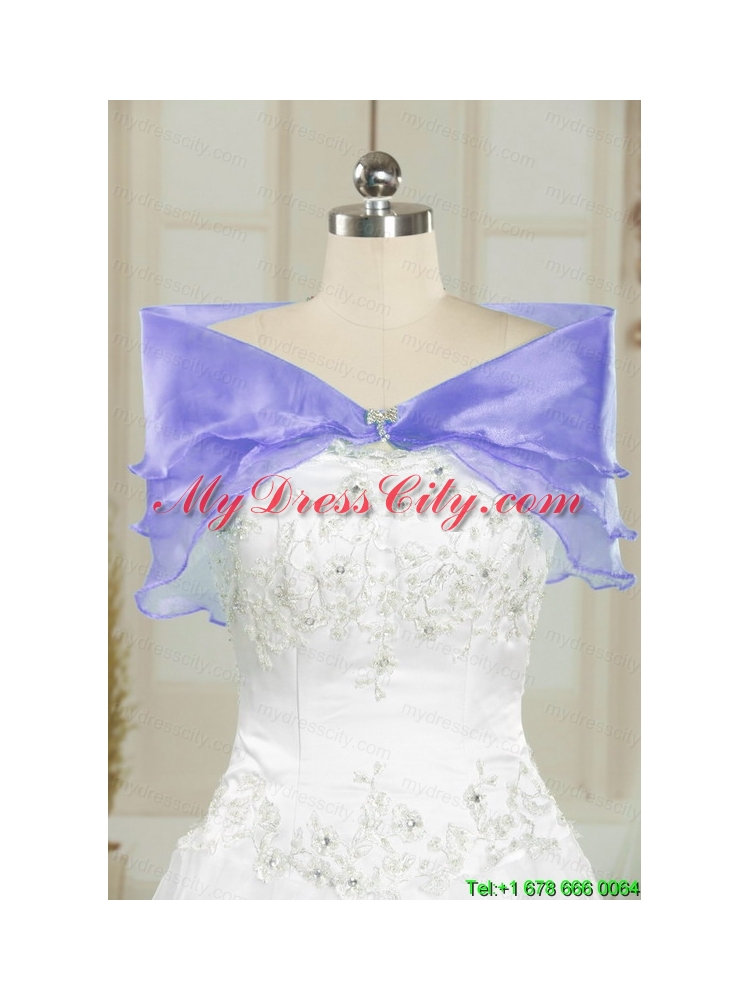 2015 Prefect Purple Sweet 15 Dresses with Embroidery and Ruffles