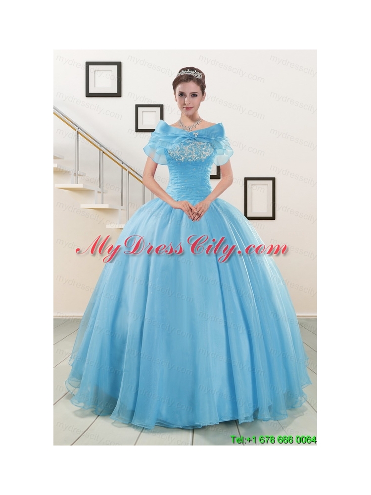 Cheap Strapless Quinceanera Dresses with Appliques