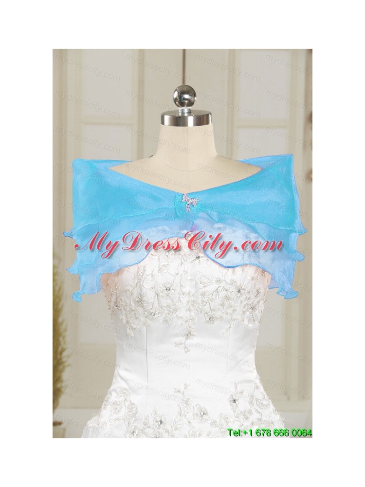 Elegant Sweetheart Embroidery Sweet 16 Dress in Blue