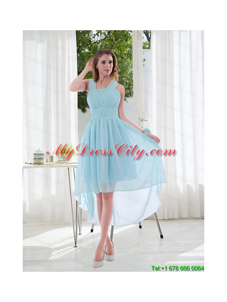 Halter Ruching 2015 Natural Chiffon Mothr of The Bride  Dress