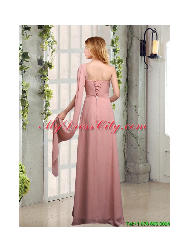 One Shoulder Empire 2015 Mothr of The Bride  Dresses with   Ruching