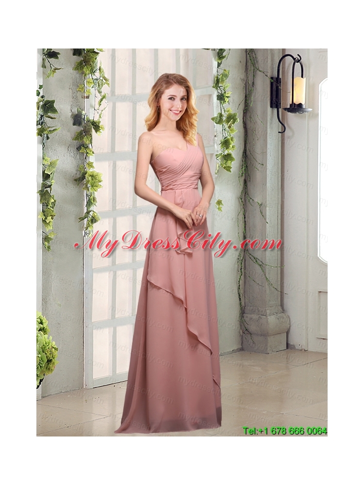 One Shoulder Empire 2015 Mothr of The Bride  Dresses with   Ruching