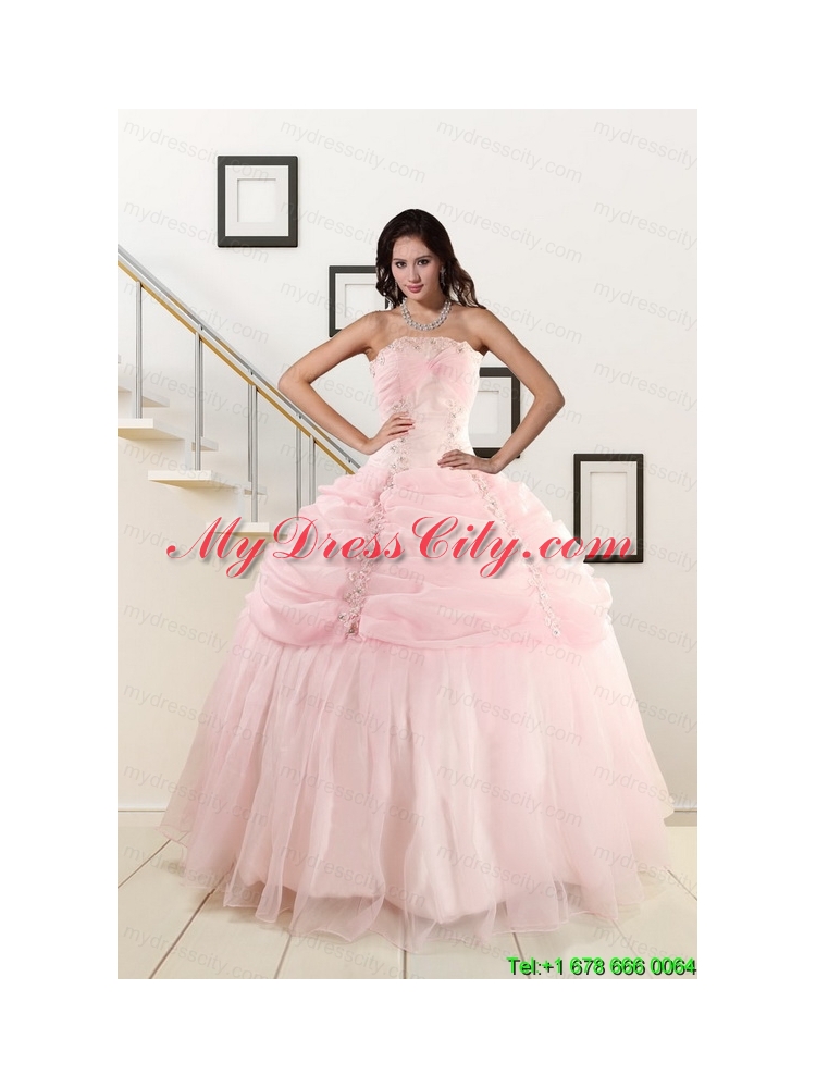 Pretty Strapless Quinceanera Dresses with Beading and Pick Ups