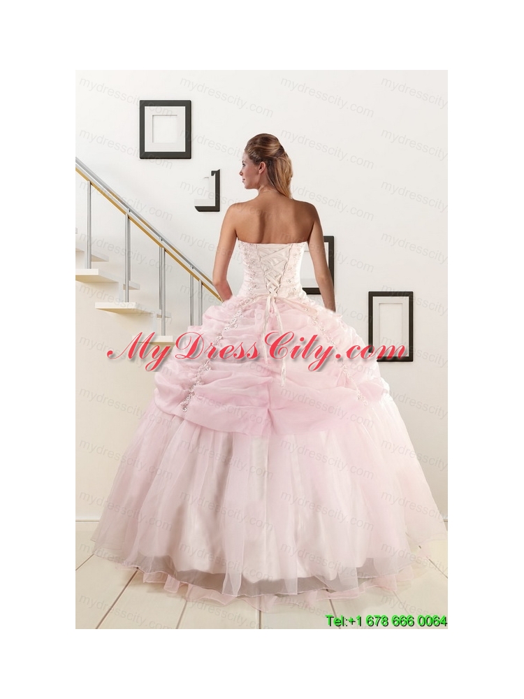 Pretty Strapless Quinceanera Dresses with Beading and Pick Ups