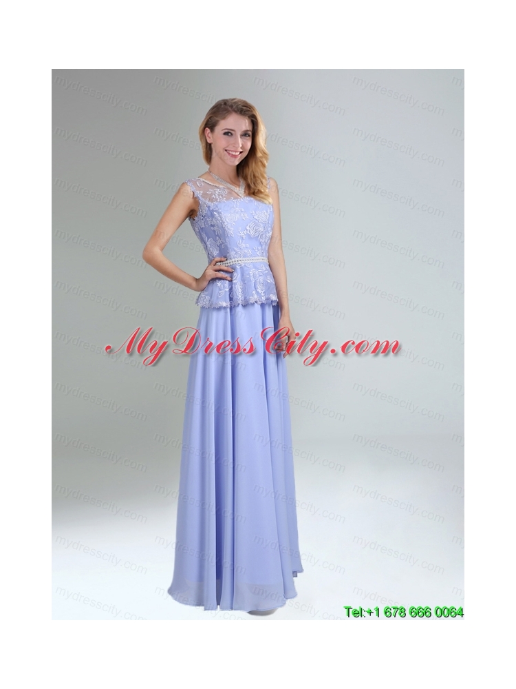 2015 Modest Belt Empire Mothr of The Bride Dress in Lavender