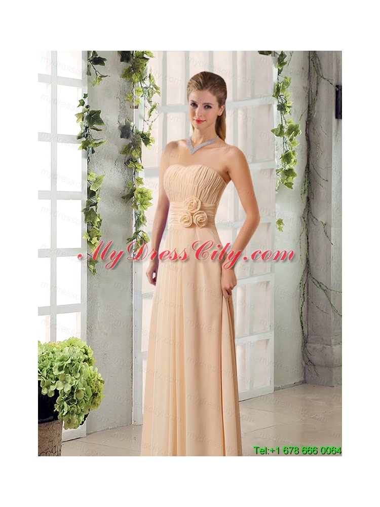 Champagne Ruching Chiffon Mothr of The Bride Dresses with   Sweetheart for 2015