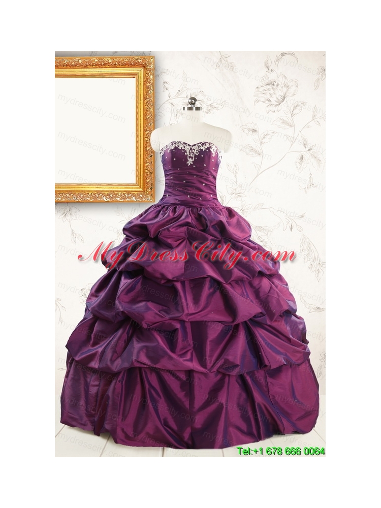 2015 Ball Gown Sweet Sixteen Dresses with Appliques