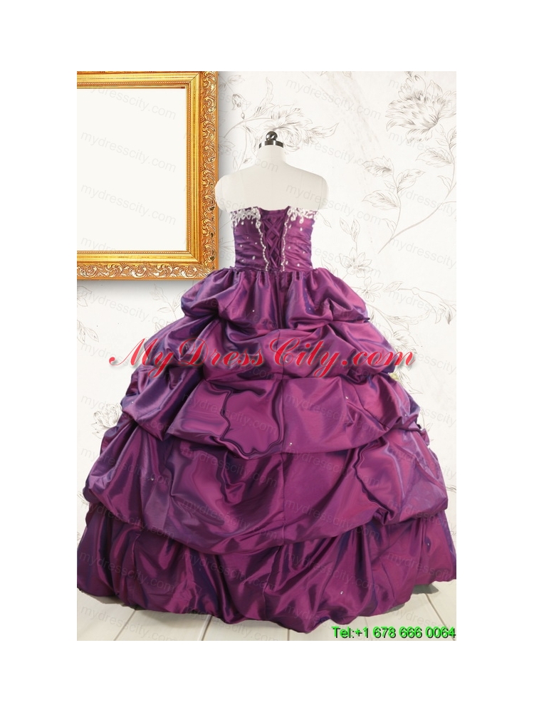 2015 Ball Gown Sweet Sixteen Dresses with Appliques