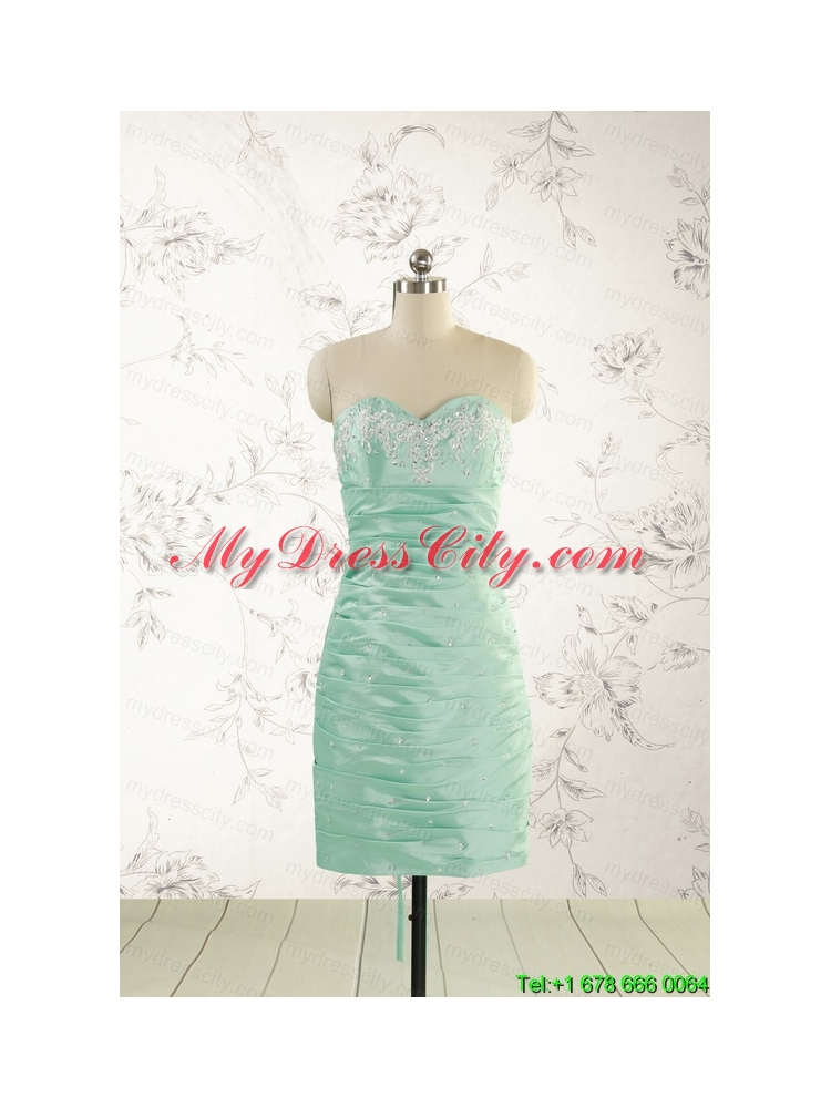 2015 Luxurious Apple Green Quinceanera Dress with Beading and Pick Up