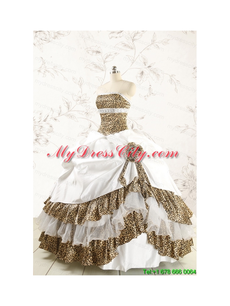 2015 Multi Color Puffy Quinceanera Dresses with Wraps