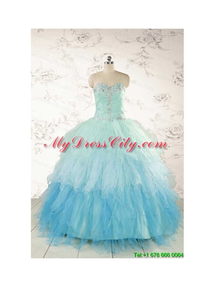 Fashionable Multi-color Quinceanera Dresses with Beading and Ruffles