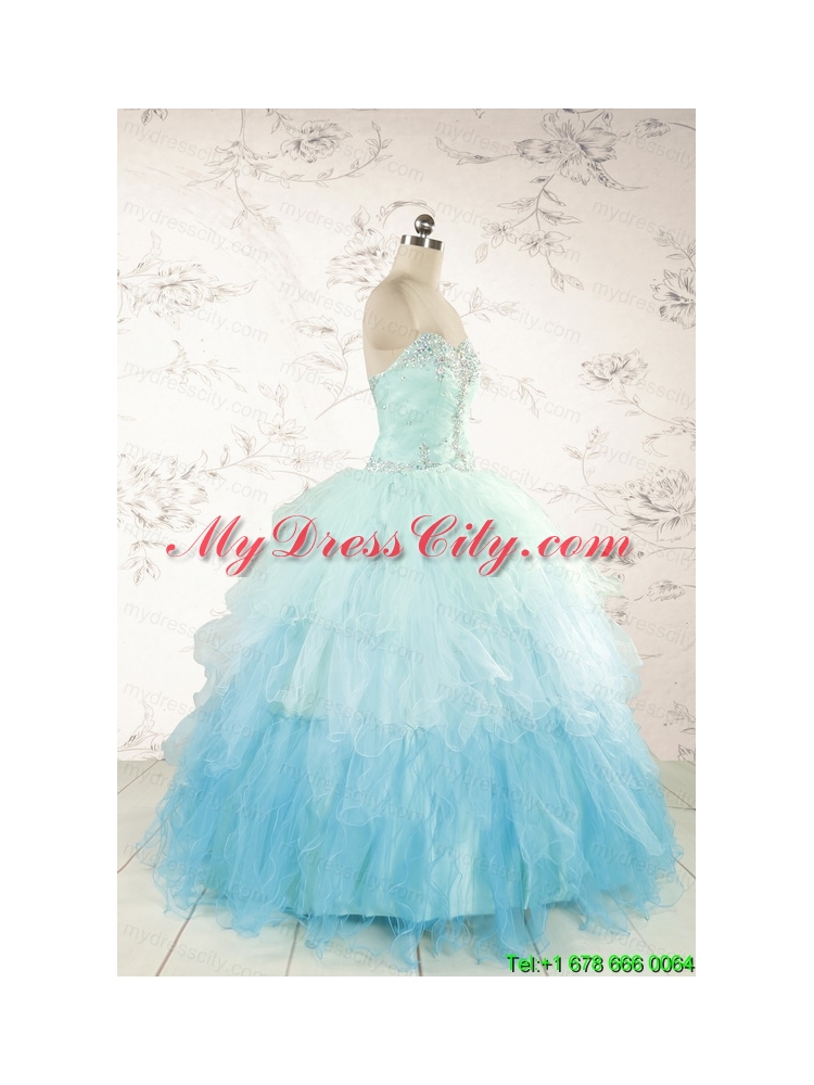 Fashionable Multi-color Quinceanera Dresses with Beading and Ruffles