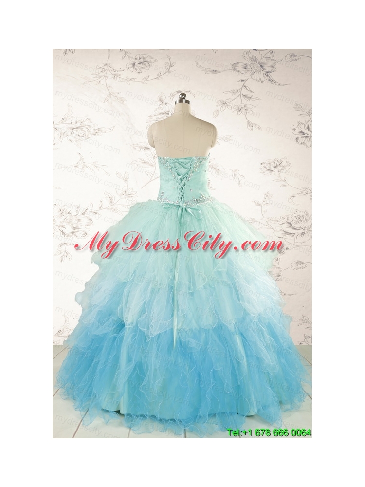 Fashionable Multi-color Quinceanera Dresses with Beading and Ruffles