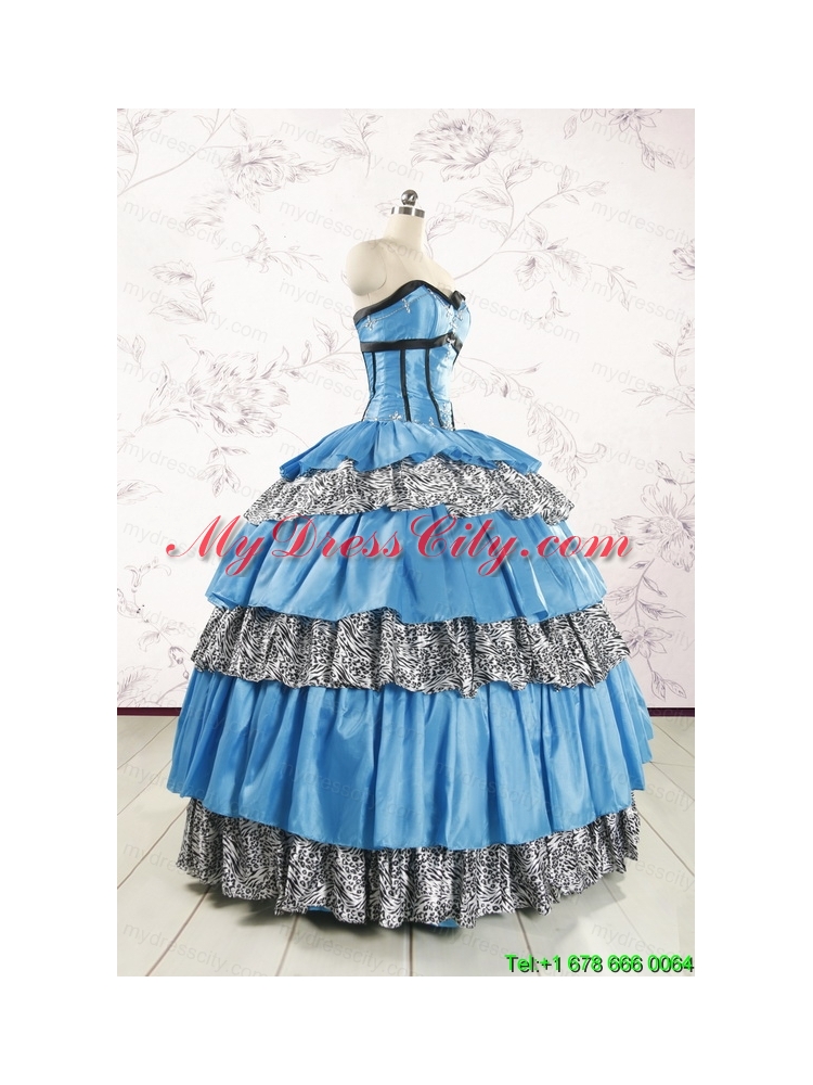 Unique Beading Sweetheart Ball Gown Quinceanera Dresses for 2015