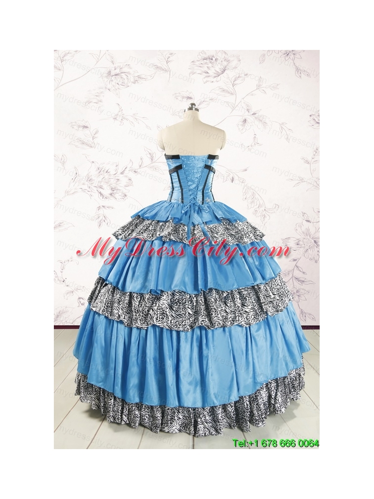 Unique Beading Sweetheart Ball Gown Quinceanera Dresses for 2015