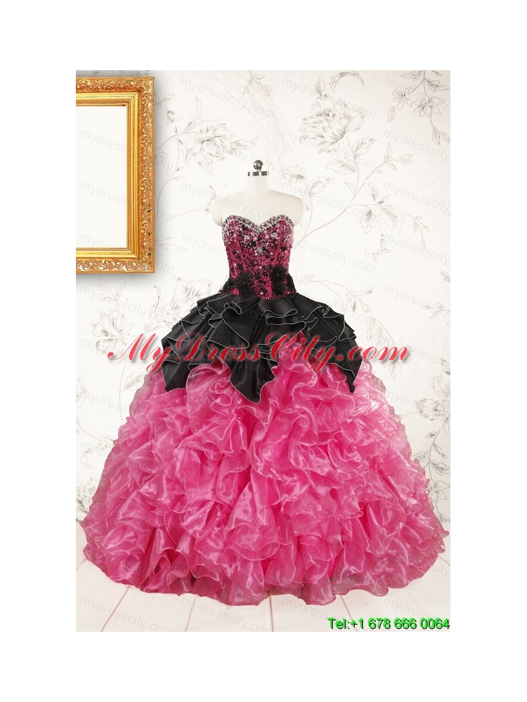 Trendy Multi Color Ball Gown Ruffled Quinceanera Dresses