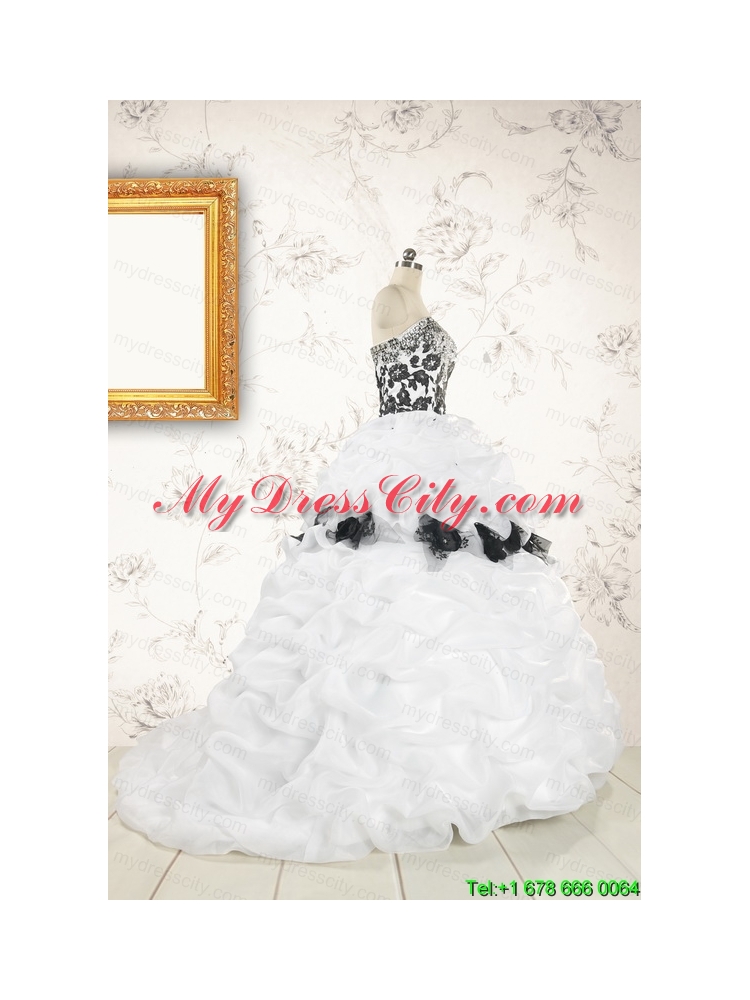 Fast Delivery Sweet 15 Dresses Hand Made Flowers for 2015