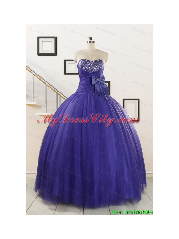 2015 Elegant Sweetheart Quinceanera Dresses with Bowknot