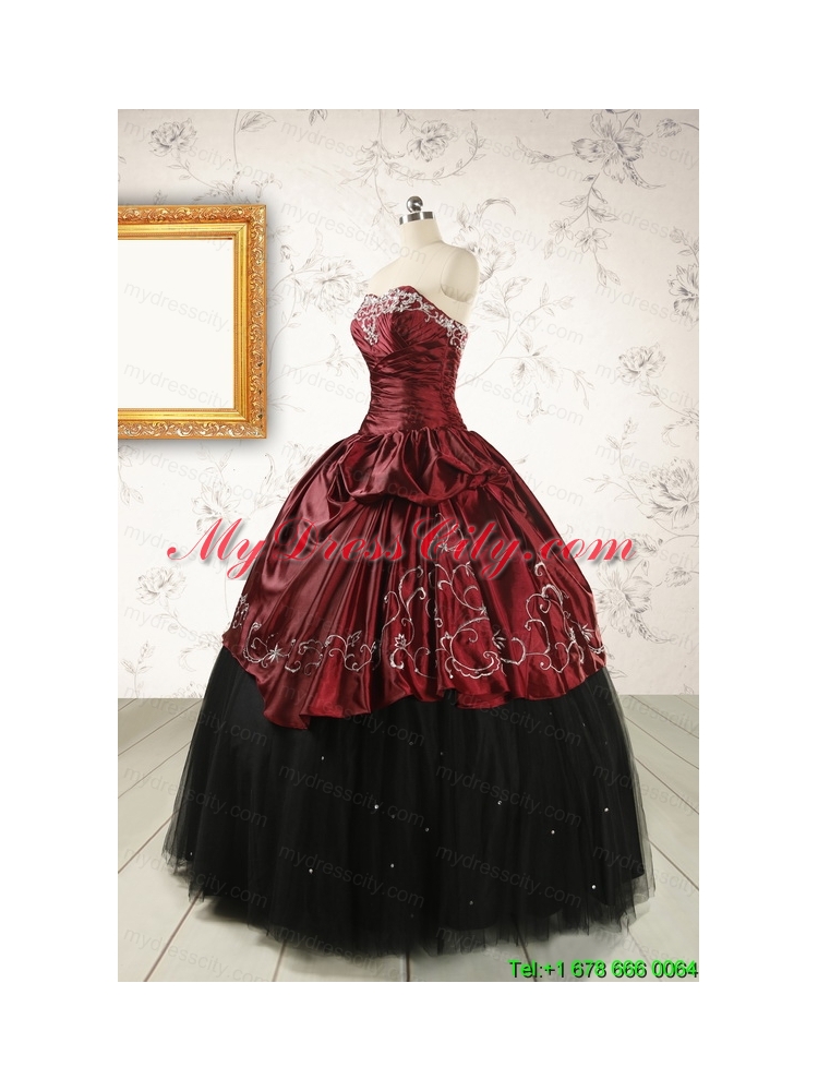 Formal Ball Gown Embroidery Quinceanera Dresses with Sweetheart