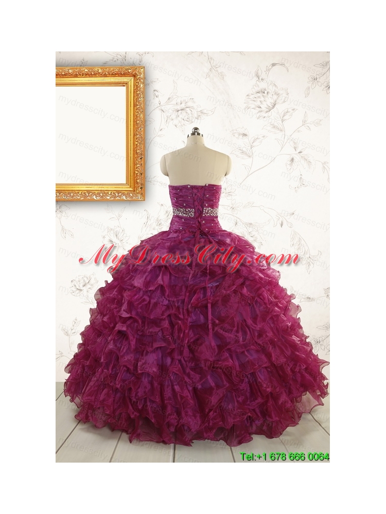 Modest Beading and Ruffles Quinceanera Dresses with Sweetheart