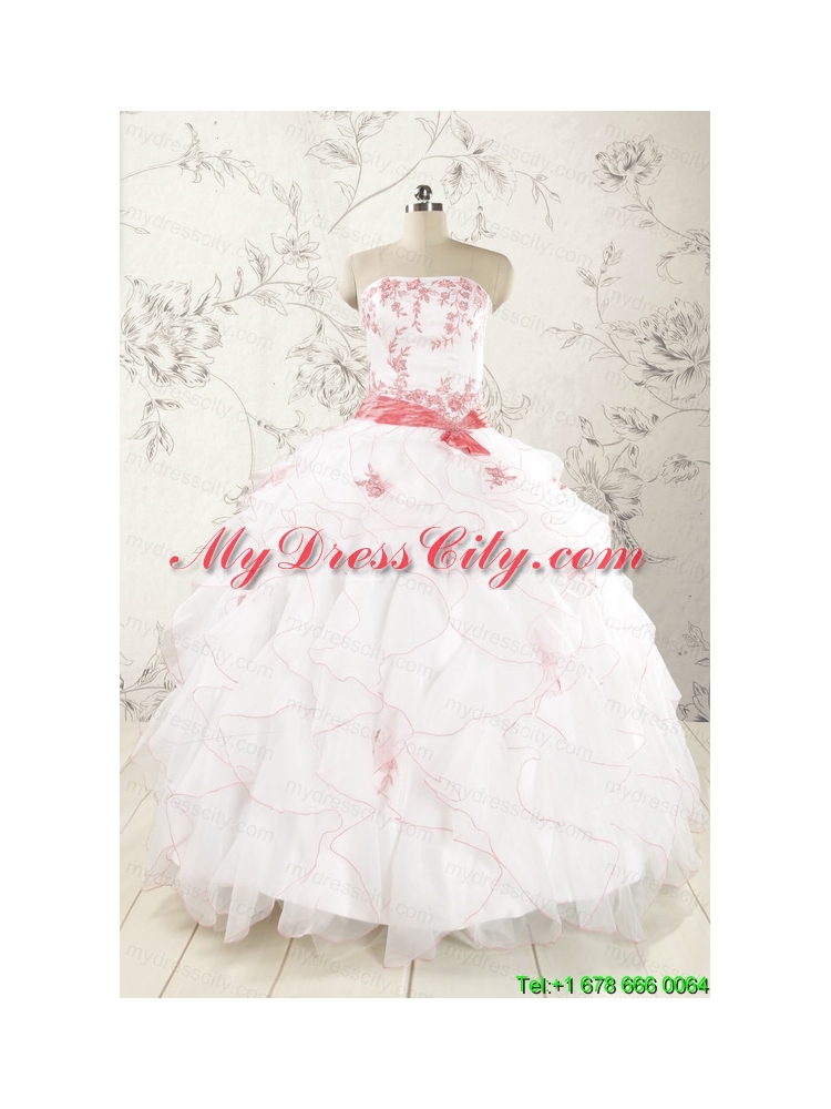 Most Popular Appliques White Quinceanera Dresses