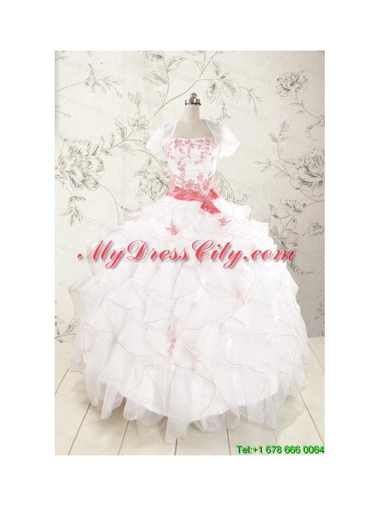 Most Popular Appliques White Quinceanera Dresses