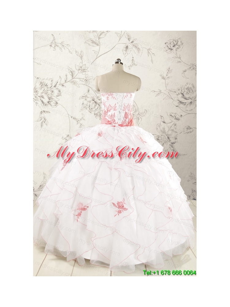 Most Popular Appliques White Quinceanera Dresses