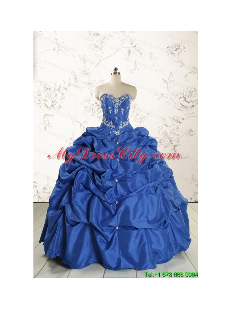 Elegant Beading Quinceanera Dresses in Royal Blue for 2015