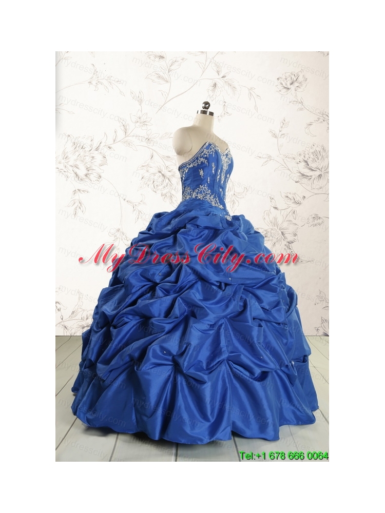 Elegant Beading Quinceanera Dresses in Royal Blue for 2015