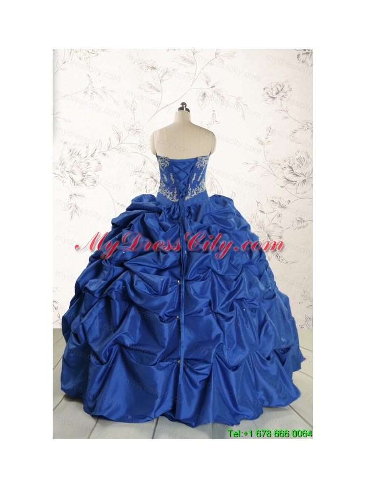 Elegant Beading Quinceanera Dresses in Royal Blue for 2015