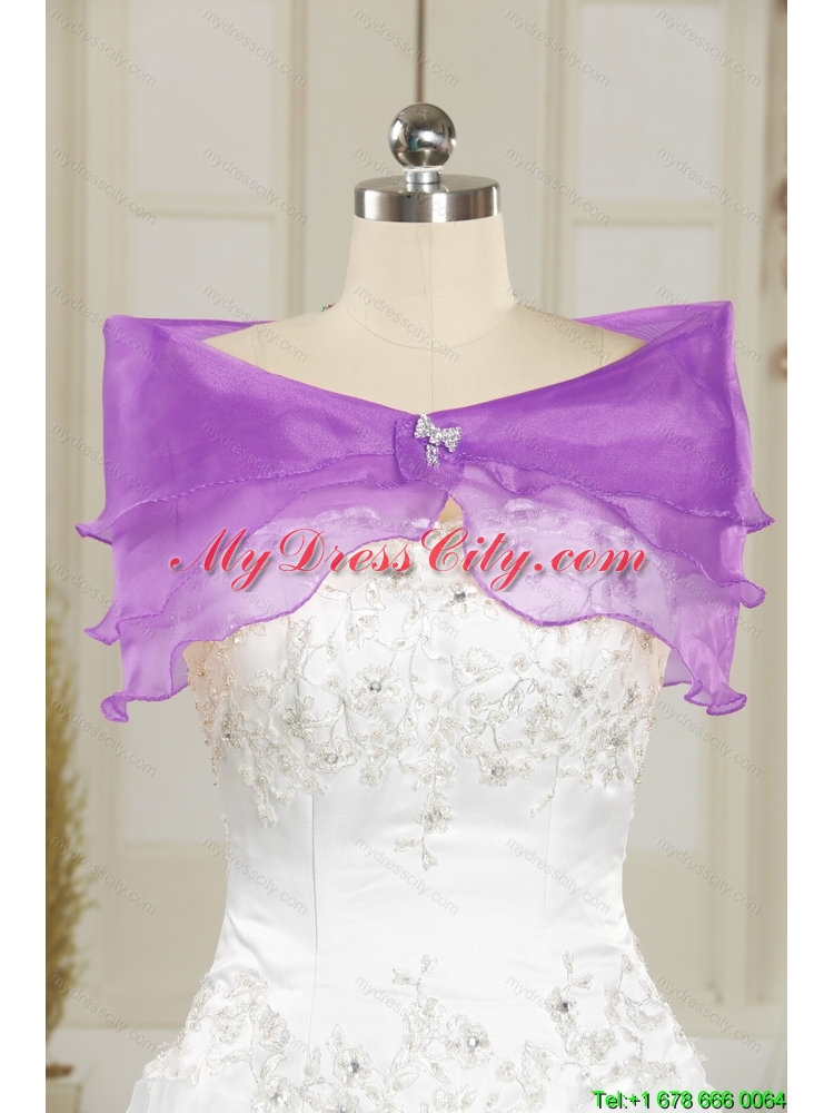 Detachable and Classic Blue and Lavender Dresses for Quince with Beading and Ruffles