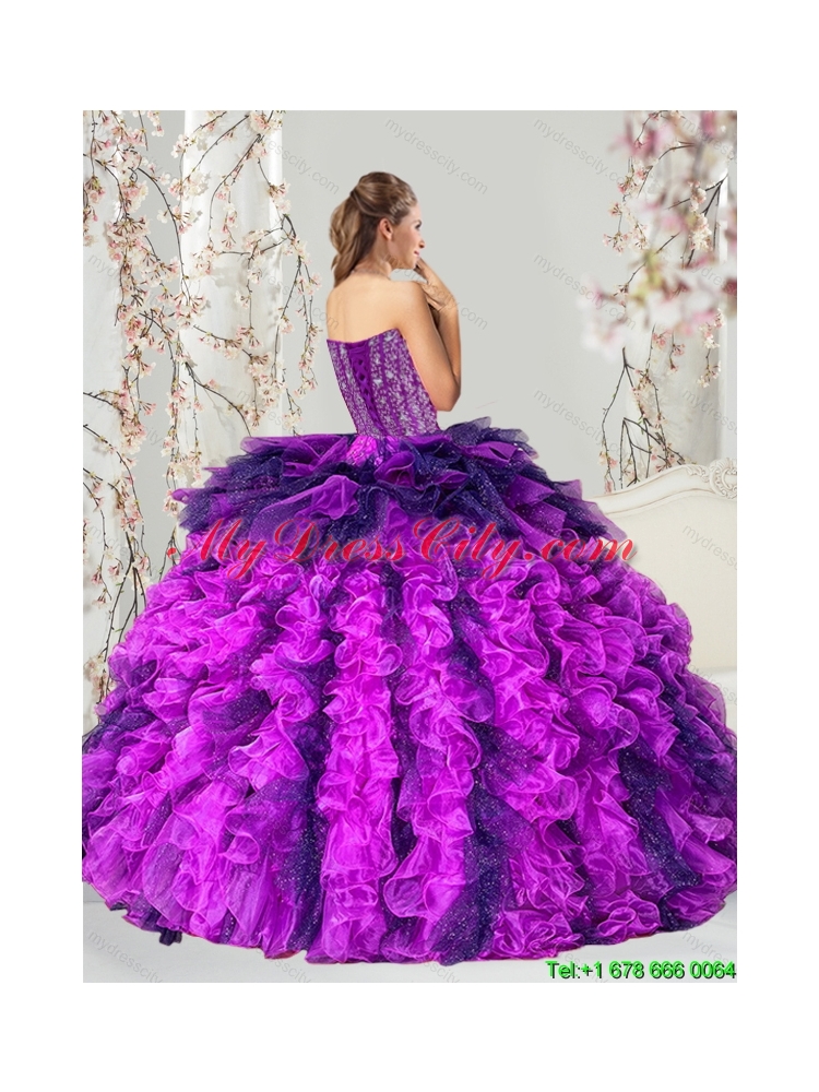 Detachable and Pretty Multi Color Sweet 16 Dresses with Beading and Ruffles for 2015