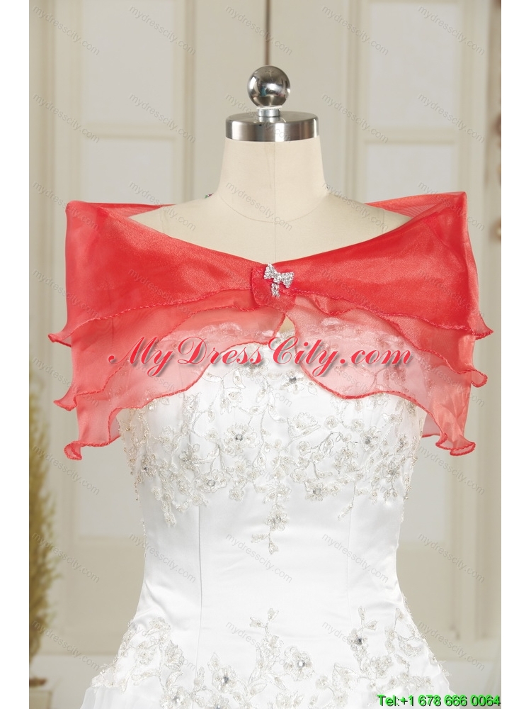 Detachable Beading and Ruffles Red Quinceanera Dress Skirts for 2015