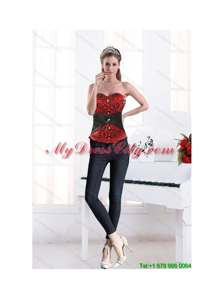 2015 Multi Color Sweetheart Beading Corset With Appliques in High Quality