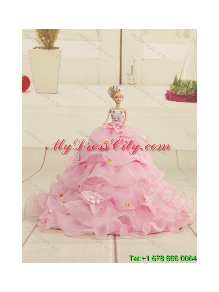 2015 Elegant Red Strapless Quinceanera Dress with Ruffles and Beading