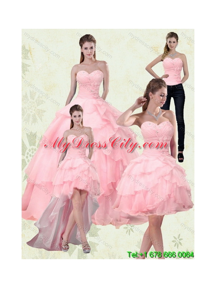 Unique Sweetheart Beaded 2015 Best Quinceanera Dresses with Ruffled Layers