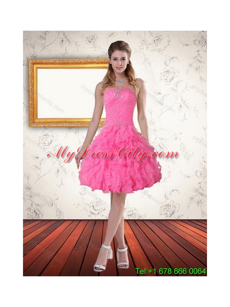 2015 Detachable Strapless Best Quinceanera Dress with Beading and Ruffles