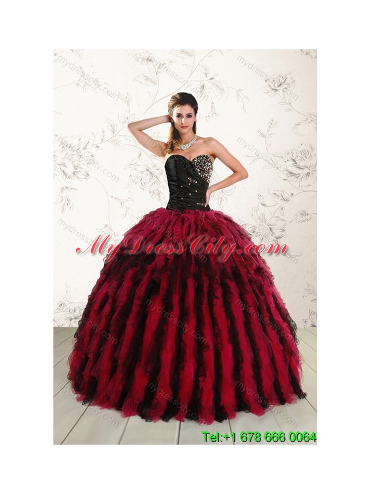 Fashionable Multi Color Sweet 16 Best Dresses with Beading and Ruffles