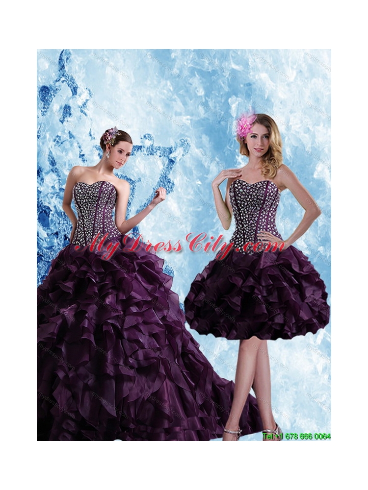 Sweetheart Burgundy Best Quinceanera Dress with Ruffles and Beading