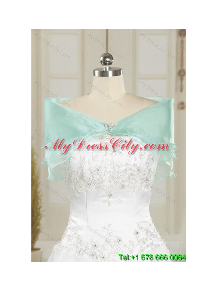 Beautiful 2015 Apple Green Strapless Classic Quinceanera Dresses with Beading